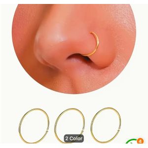 Minimalist Gold Nose Ring Hoop – Seamless Body Piercing Jewelry