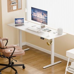 Modern Adjustable Height Electric Standing Desk(1.6mtr) White
