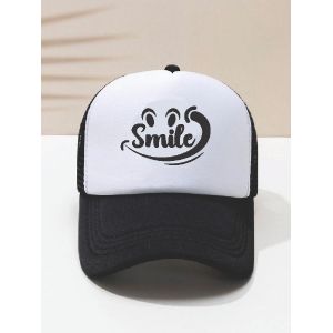 Mauton Black and white Smiles Trucker's face cap 