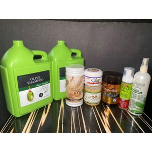 Ors 8 in 1 wig revamp combo - Olive Shampoo, Olive Conditioner,, Keratin Treatment Milk, Olive Oil Mousse, Silicon Mix, Hair Mayonnaise, Argan Oil Mask, Hawaiian Silky.