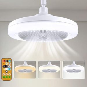 Aromatherapy Fan Lamp/Light with Remote, 10 Inch Socket Ceiling Fan with 3-Speeds, Dimmable LED, E26/E27 Base, Small Cordless Light Socket Ceiling Fan for Bedroom, Kitchen and Small Rooms