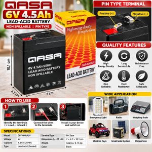 6V 4.5Ah Professional Power Backup Battery – Superior Rechargeable Lead-Acid Technology for Reliable Everyday Performance