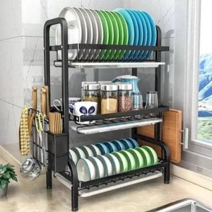 1 Pc Unique three steps plate rack ( Plates,cups  etc. not Inclusive)