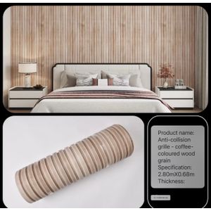 Popular 3D Three Dimensional Self Adhesive TV background Flutted Wallpaper - 2.80mx0.68m)