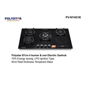 Polystar 4 Gas Burners & 1 Electric In-Built Gas Hob