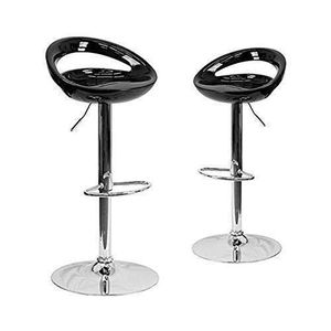 Round Swivel Counter Height Bar Stool(Set Of 2) Black