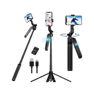 C12 AI Tracking Selfie Stick Quadrupod, 1.8M Tall Tripod, 360 Rotation Phone Mount, Wireless Remote