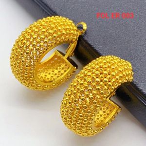 Simple Gold Plated Hollow Earring (FOL ER 003)