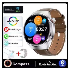 AMOLED Smart Watch, GPS, NFC, Heart Rate & Blood Sugar Monitor for Men Women