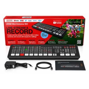 Advanced Blackmagic Design ATEM Mini Extreme ISO Professional Live Production Switcher-8 HDMI Inputs-ISO Recording-Live Streaming 