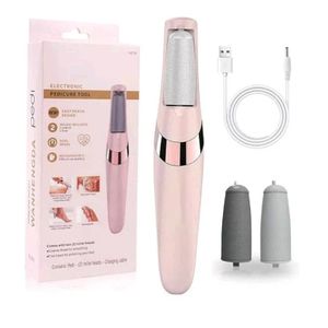 Electronic Rechargeable pedicure Foot Grinder for removing callus and skin comes with two Grinder Heads
