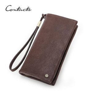 CONTACT'S Leather Men Card Holder Aluminium Box Automatic Pop Up