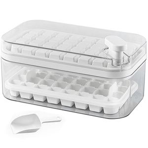 Ice Cube Tray Double Layer 64Pcs Ice Maker Box Ice Freezer Storage Box