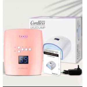 Cordless Rechargeable UV LED Nail Lamp – Professional Gel Nail Dryer with LED Timer Display - Pink