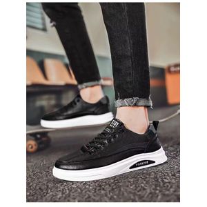 Luxury Casual Leather men's Sneakers – Trendy, Durable & Skate-Inspired- black 