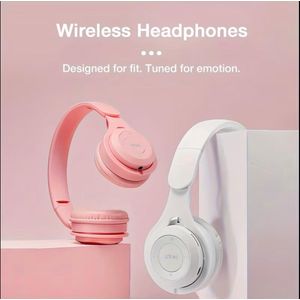 Y08 Wireless Over-Ear Headphones with 20 Hours of Playtime, Designed for Comfort Suitable for Teens & Adults. Y08 ( Pink & White ) 