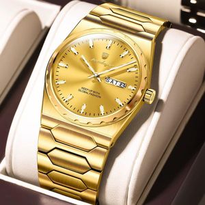 POEDAGAR Luxury Men's Gift Watch – Big Face Stainless Steel Quartz Chronograph Business Wristwatch