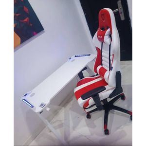 Modern Executive Gaming Chair with RGB Gaming Desk 1.2mtr- Red/White