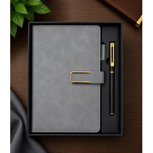 Portable And Durable Professional Business Design Executive Notebook Set Premium A5 Leather Notebook & Metal Pen Gift Set – Executive Business Diary Journal with Magnetic Buckle, Office Notebook for Meetings, School, Work & Personal Planning