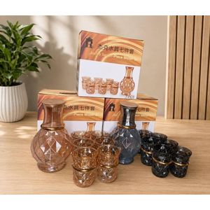 Luxury Crystal 7pcs Wine Cup Colors: Black, Gold and White Glass