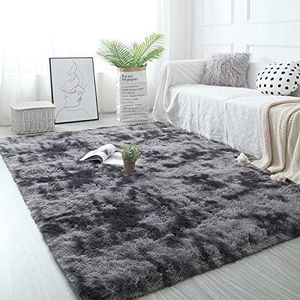 SIKITUT Shag Area Rug Living Room Rug Home Decor Carpet Turkey Fluffy Dark Grey 120*160cm