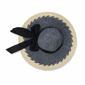 Fashion Express Women's Wide Brim Straw Sun Hat with Bow