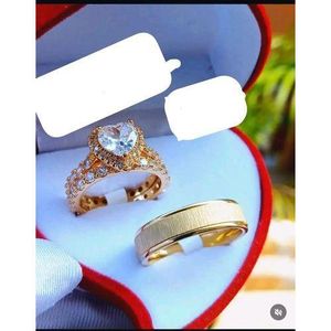 Pure Devotion Gold Wedding Ring Set (Non Fading) -