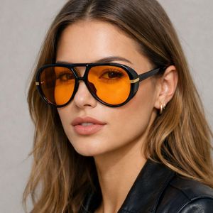 Unisex Sunset Yellow Lens Sunshades Glasses
