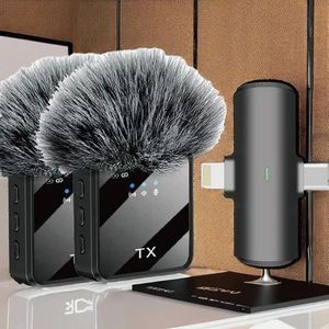 Dual Noise Cancelling Wireless F15-2 Microphone With 2In 1 Receiver lapel mic For Android , iPhone, all device - recording, Livestreaming, YouTube, Tiktok