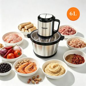 6L Yam Pounding Machine & Large CapacityMeat Grinder – Multi-purpose Home Use Food Processor
