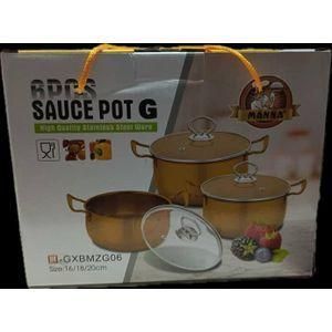 3 set sauce Gold pot