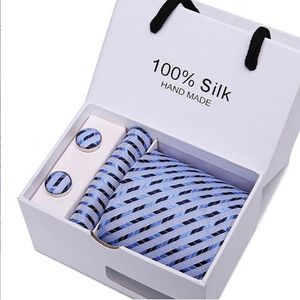 Men’s Luxury Silk Tie Set – Necktie, Pocket Square & Cufflinks Gift Box