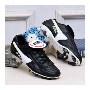 Professional Football Boots - Lightweight Soccer Cleats for Men - Anti-Slip Outdoor Training & Match Shoes - Black/White