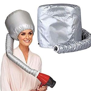 Portable Soft Hair Drying Bonnet with Adjustable Attachment for Hand Held Hair Dryer - Salon Baking Oil Mask (Silver)
