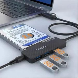 Onten Uca312 Usb-a & Usb-c To Sata Adapter With 3×usb 3.0 Hub – 2.5” Hdd/ssd External Encl