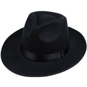 Fedora Wide Brim Hat - Black