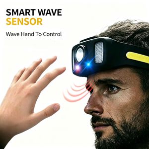 MATIHO Sensor Headlamp LED COB 7 Modes Type‑C Rechargeable Water‑Resistant Lightweight Head Light