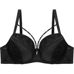 Binnys Black Budget-friendly Full Lift Coverage Bra,Non-Detachable Padding, Steel Boning Support for Wedding Dresses, Underwire Party & Formal Attire, Women's Elegant Everyday Bras