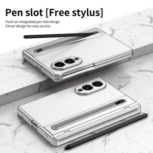 Samsung Galaxy z fold 8 wide pu leather case with tempered glass hinge full cover 