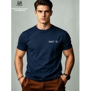  Men's Minimalist Letter Print Short-Sleeve T-Shirt 