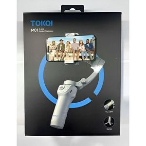 TOKQI M01 3-Axis Gimbal Stabilizer with Filling Light Anti-shake Handheld Smartphone Gimbal with Foldable Tripod for Vlogging, Livestream, Taking photos and videos