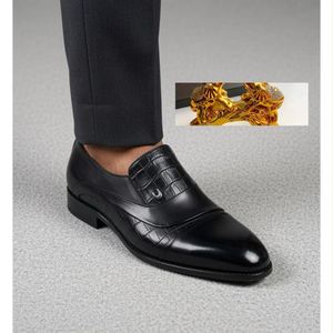 Black formal slip-on dress shoe
