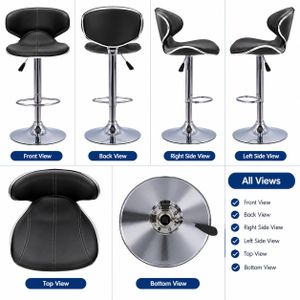 Modern adjustable black bar stool