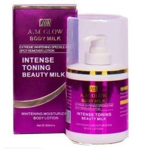 A.M Glow  A.M-GLOW BODY MILK EXTREME WHITENIING SPECKLE AND SPOT REMOVER LITION INTENSE TONING BEAUTY MILK-A.M-glow