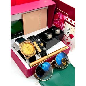Fashion Choice Fashionable Perfect Men's Wrist set of Watch with Fashionable Bracelet + Designed Italian cuff link & Unique Pen