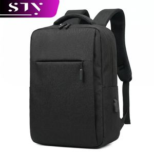 STY Men's Minimalist Black Business Laptop Backpack Black Commuter Bags School Bag