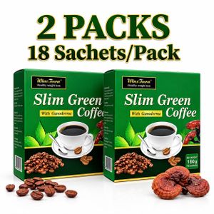 Wins Town SLIM GREEN COFFEE With Ganoderma & Ginseng -2Packs