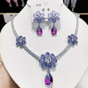  Flower Beauty Originally Stylish & Luxury Ladies Flower  Necklace/Earrings Set