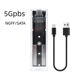 USB-C Transparent Enclosure for M.2 SSDs, 5Gbps External Hard Drive Case Tool-Free