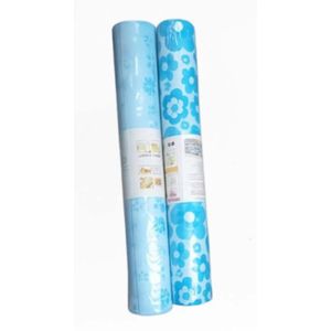 Multi-Purpose Waterproof Patterned Shelf Liners for Kitchen, Wardrobe & Cupboards-2 Rolls - Anti-Slip-Blue